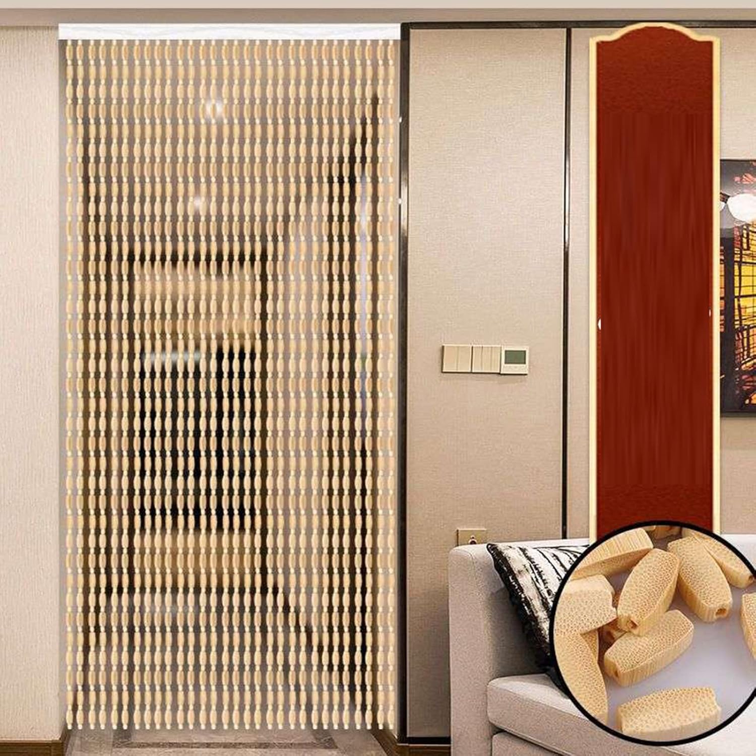 Bamboo Beaded Door Curtain for Privacy and Decor