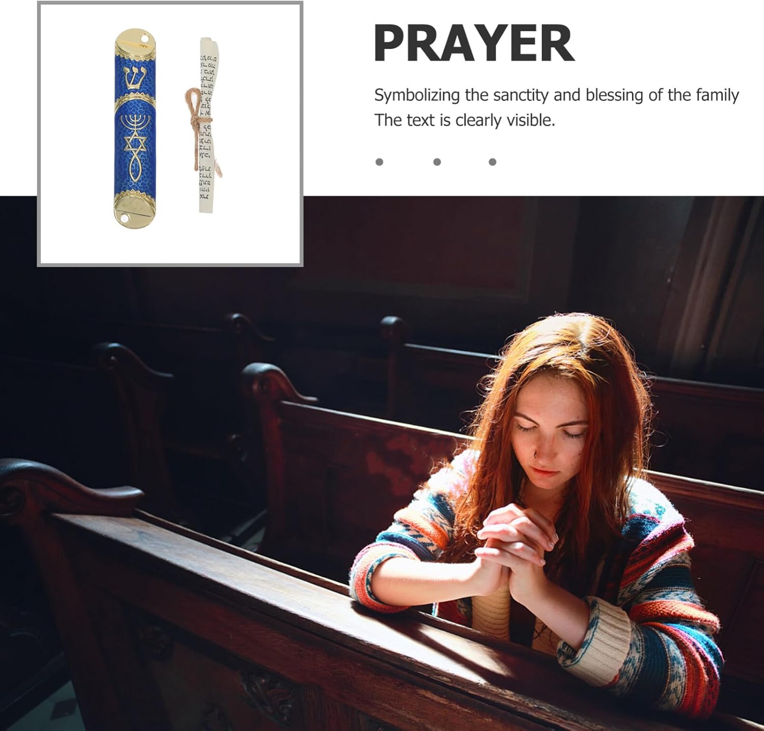 Classic Metal Mezuzah with Scroll Door Decoration