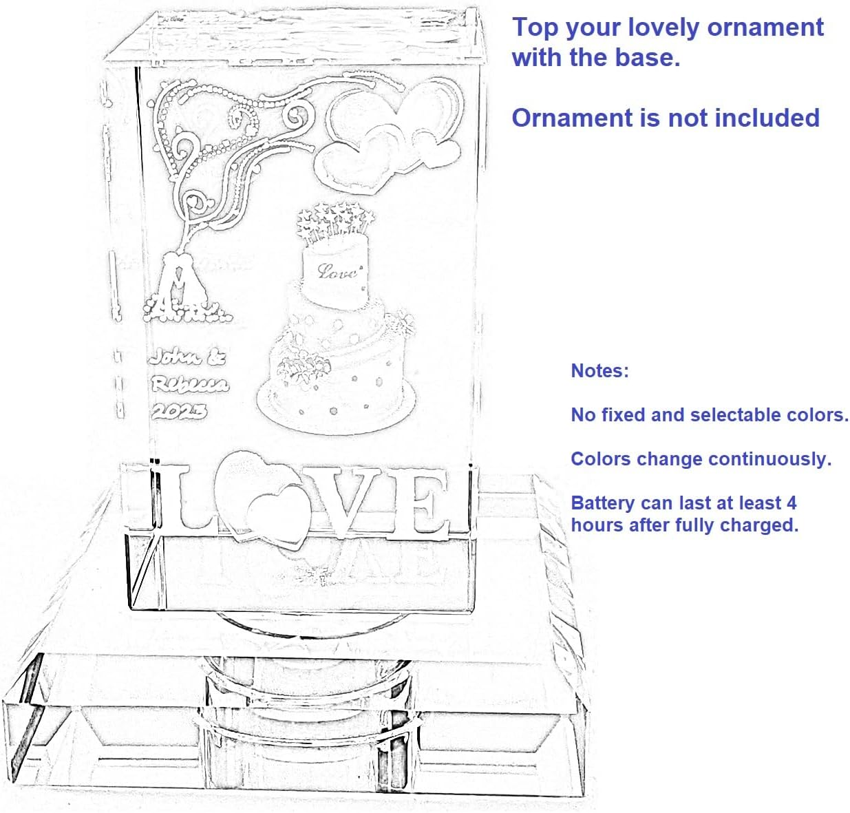 Rechargeable LED Crystal Base for Art Display