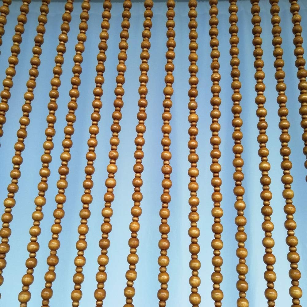 Beaded Curtain Wooden Doorway Divider Decor