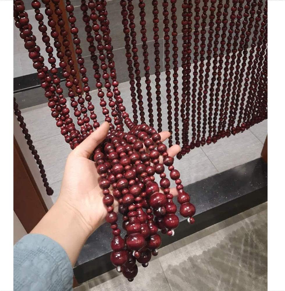 OKUOKA Wood Beaded Curtain for Doorways - 21 Strands 06x081m