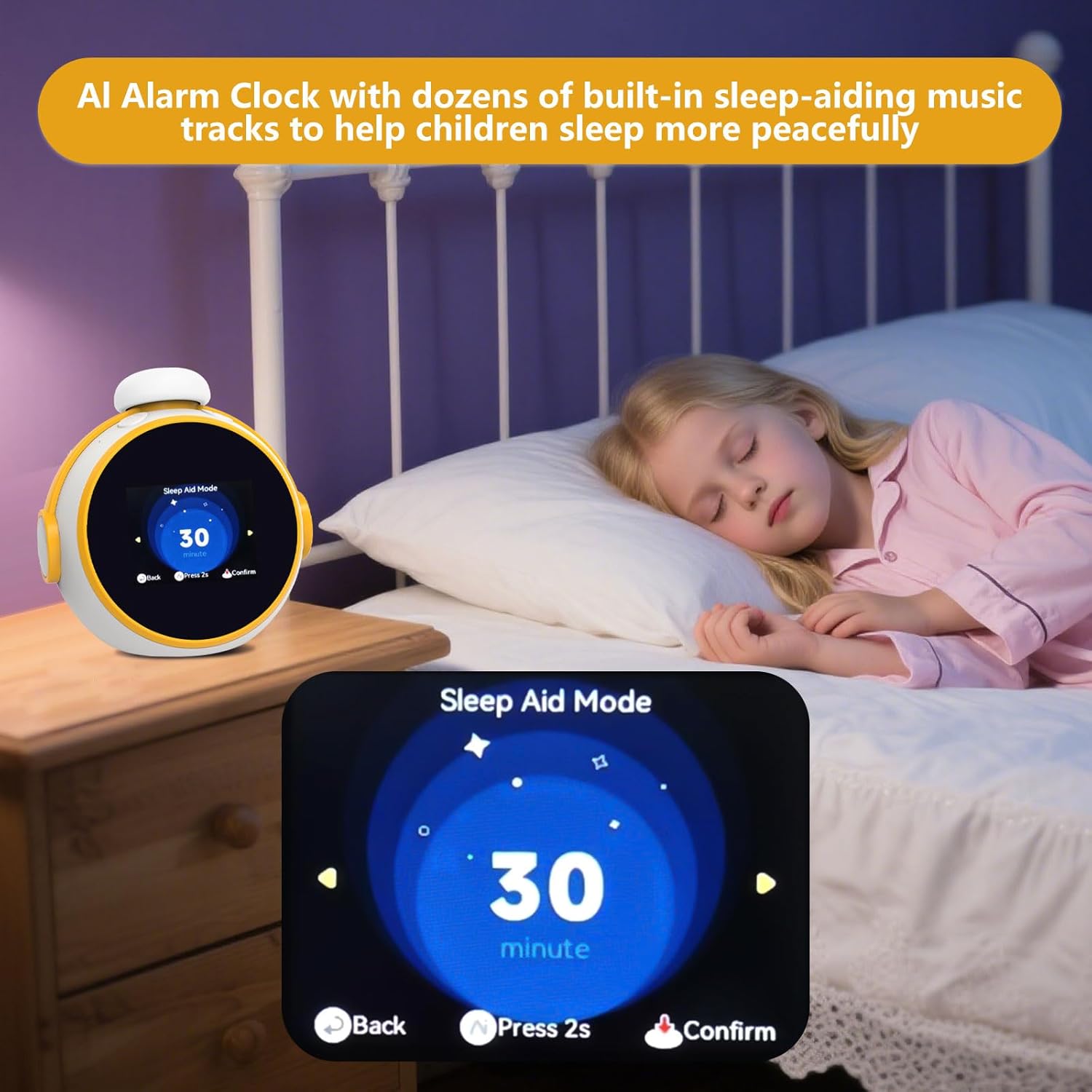 Smart AI Alarm Clock with Voice Control for Kids