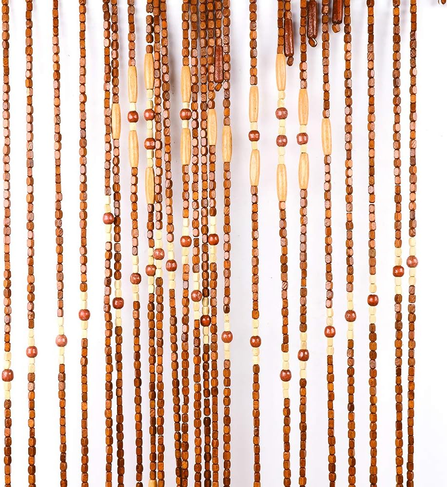Wooden Beaded Curtain 90x175cm Door Divider