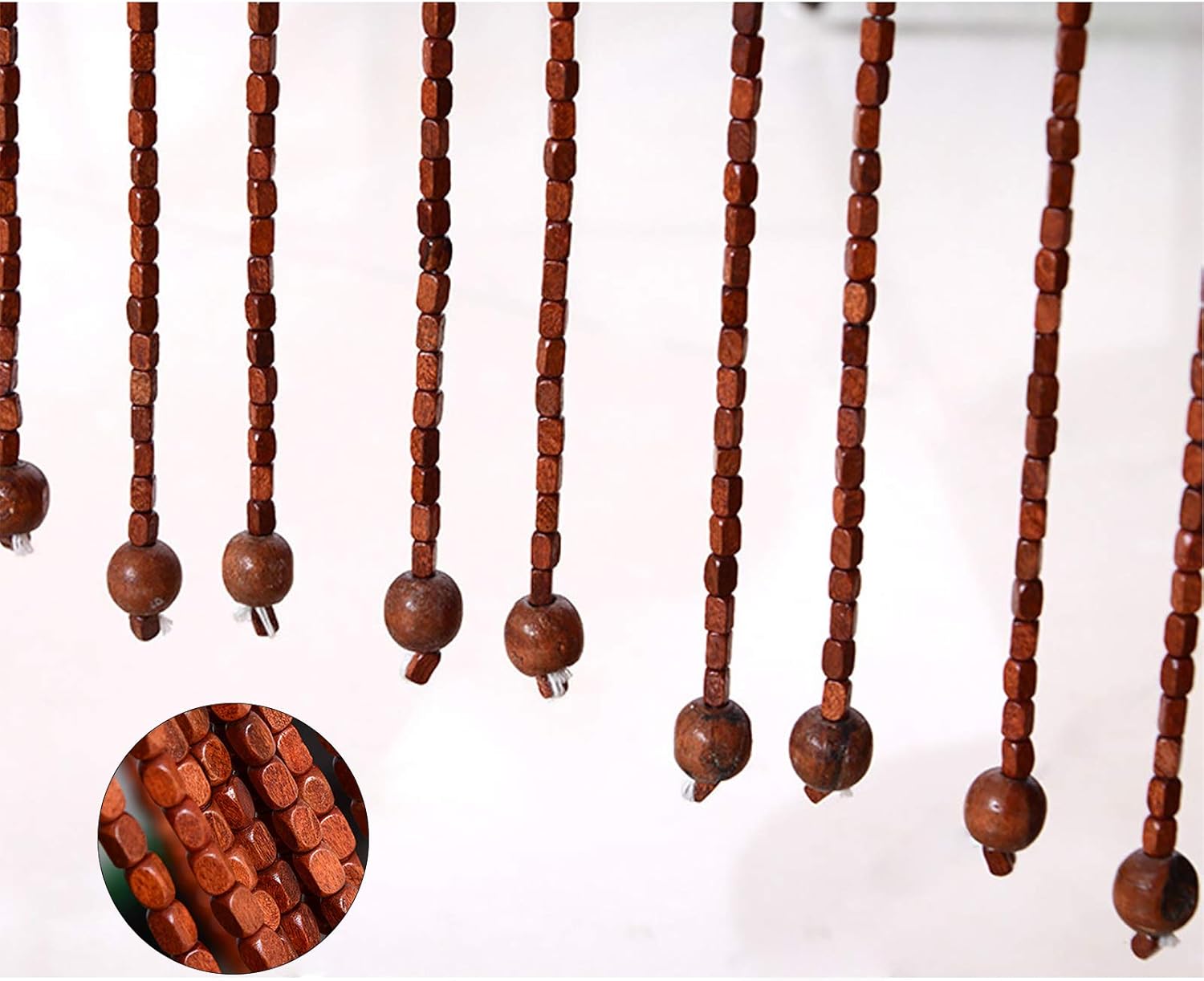 Wood Beaded Curtain for Doorway and Window Decor