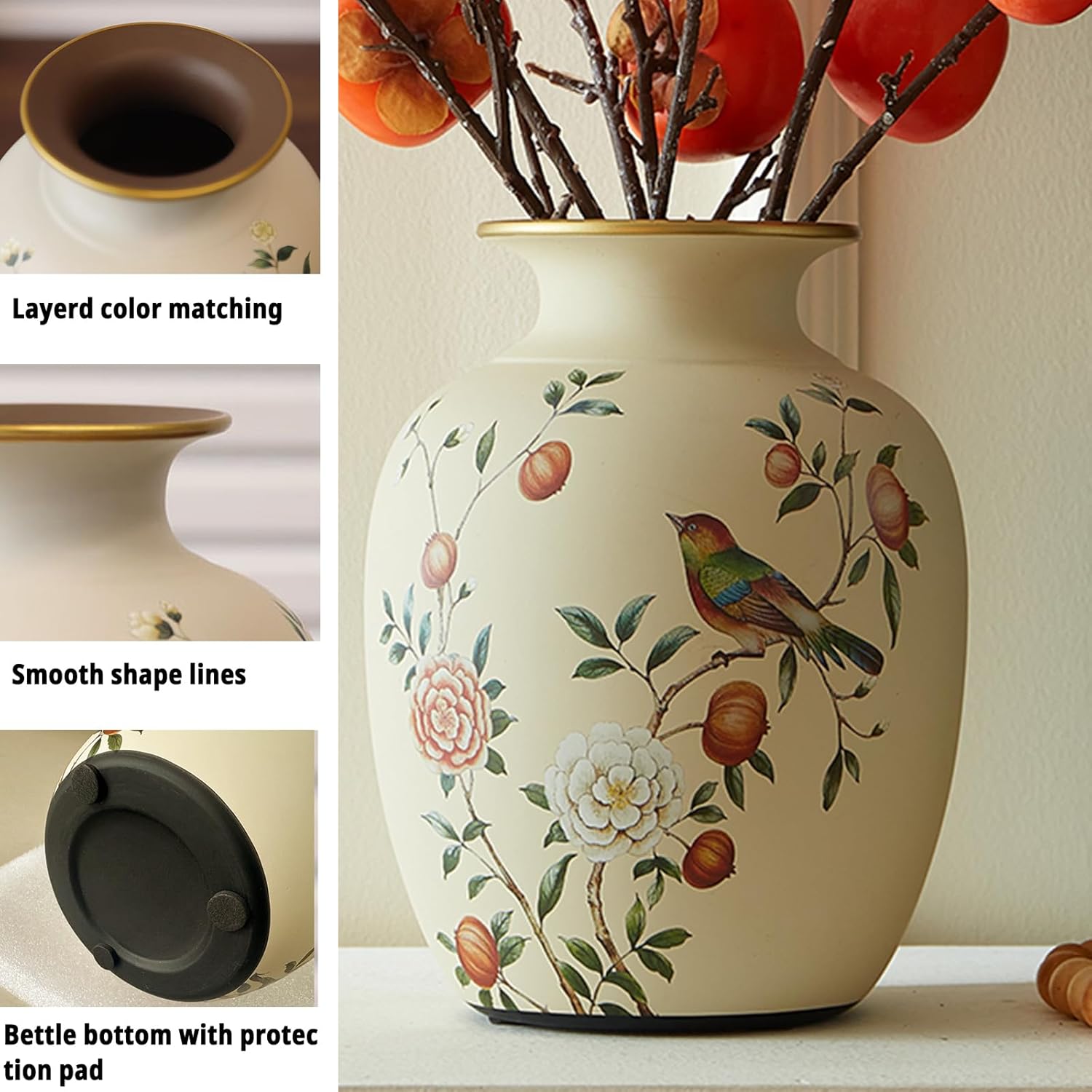 Ceramic Flower Vase with Vintage Design