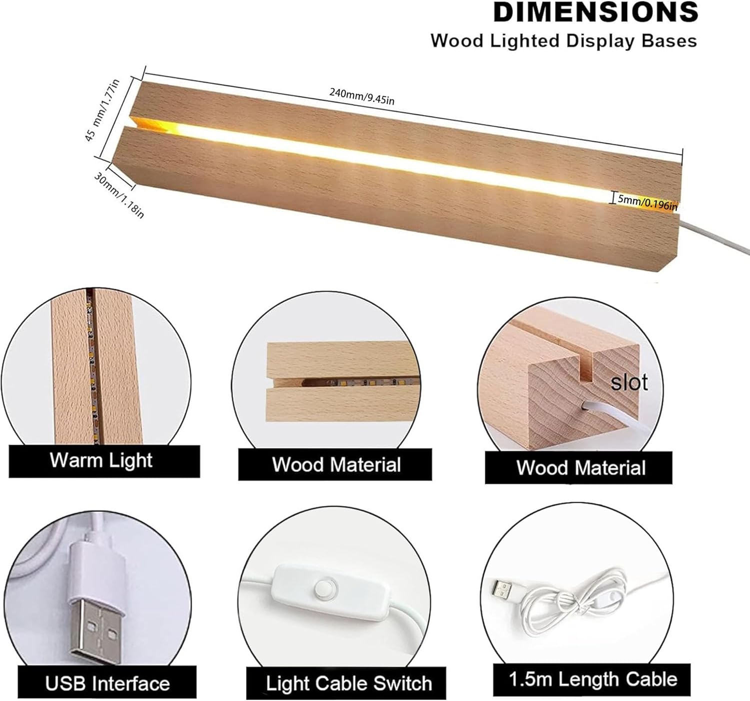 945 Inch Rectangle LED Lighted Display Pedestal