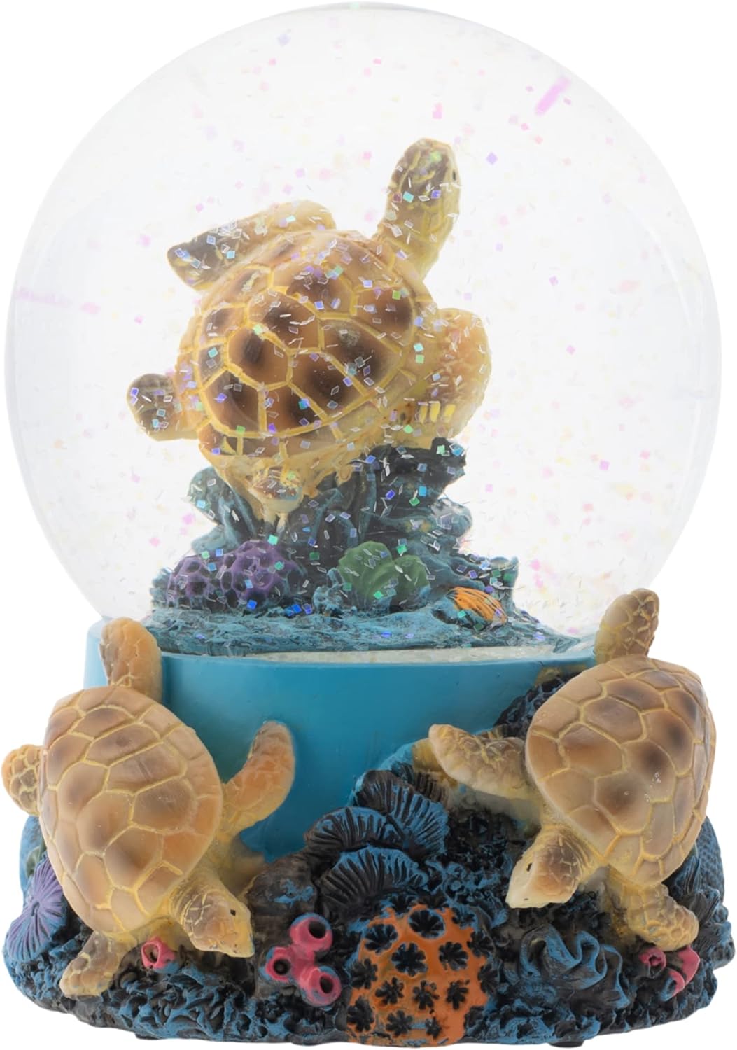 Elanze Designs Musical Glitter Snow Globe with Sea Turtle Decoration