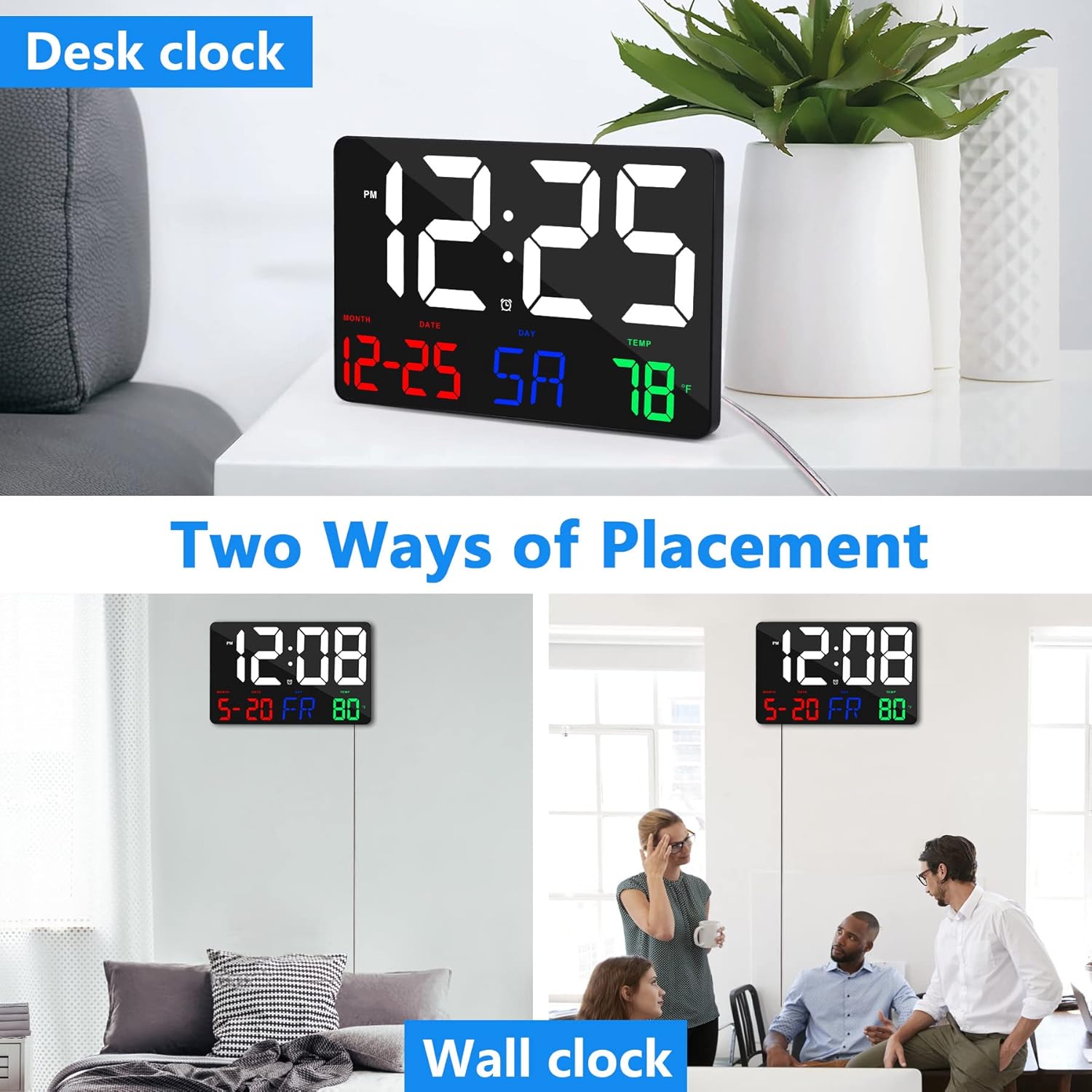 Ygdigital 115 Inch LED Digital Wall Clock with Remote Control