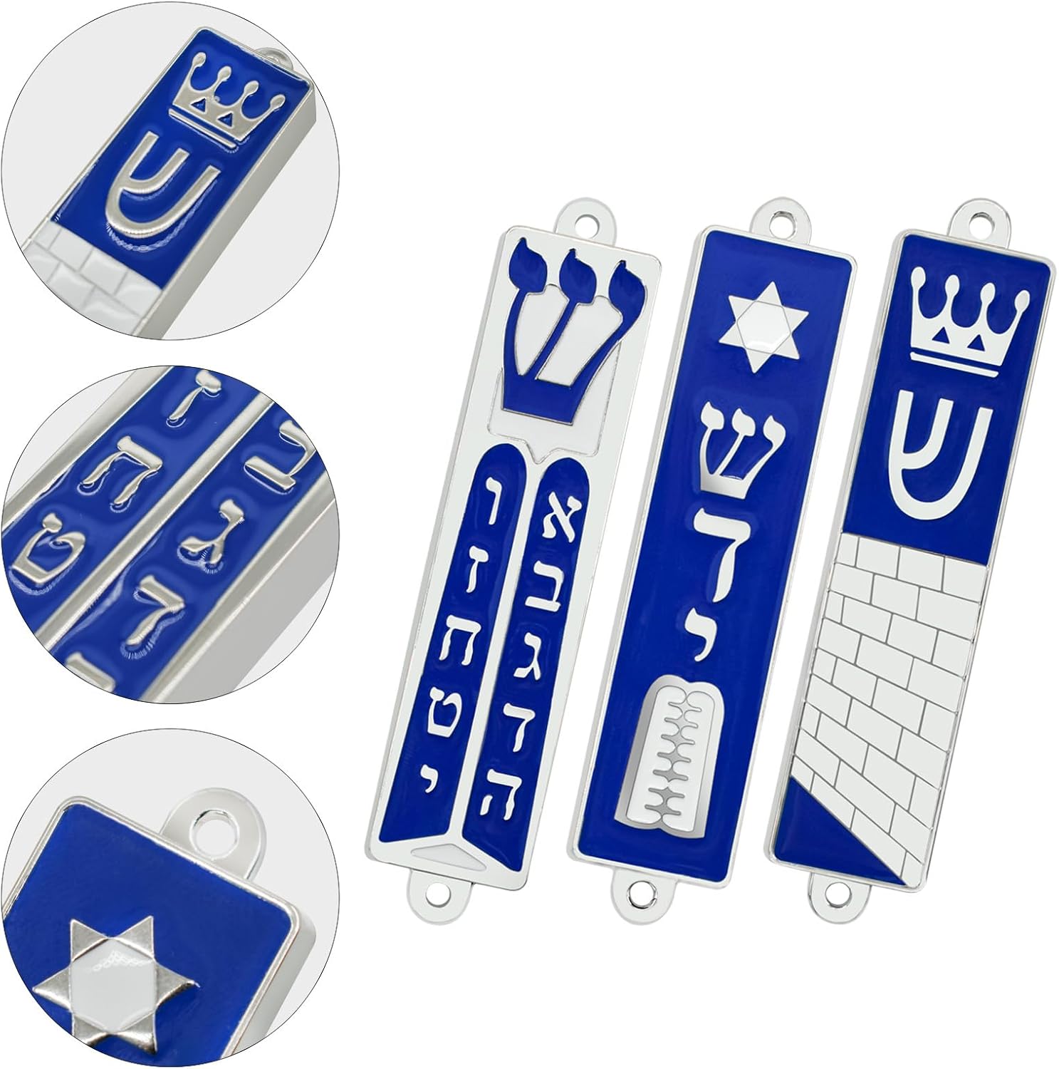 MrMrKura 3-Piece Mezuzah Set with Scroll