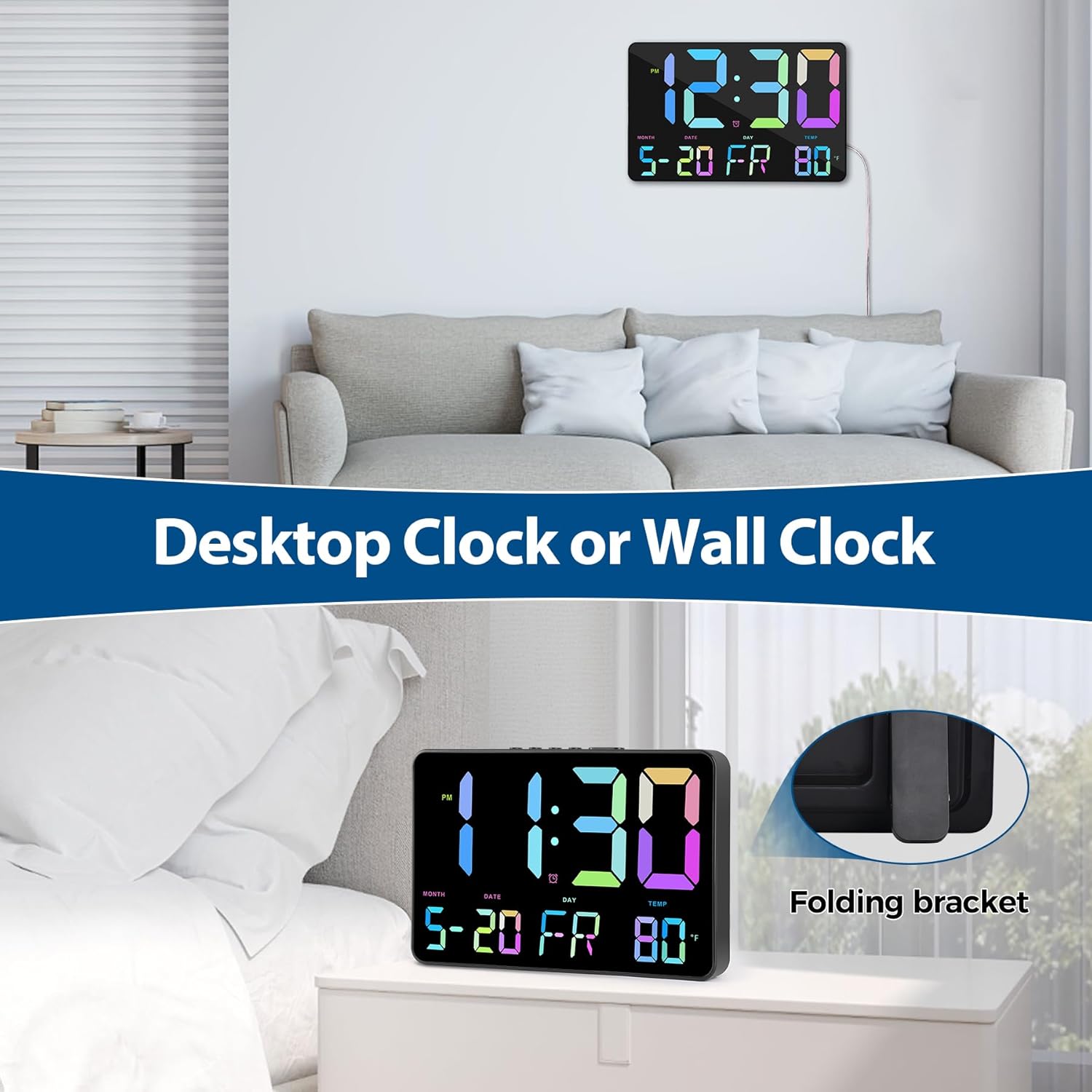 SZELAM Digital Wall Clock with Remote Control