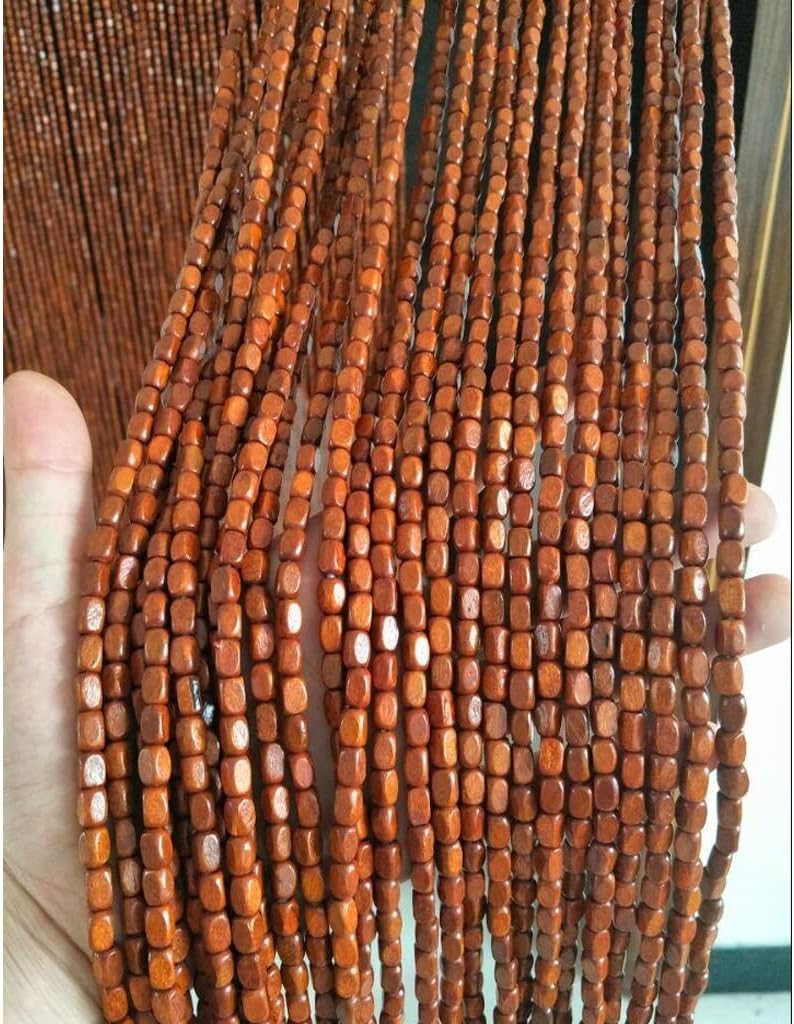 ZHOUXIAO 90 Wood Beaded Curtain with Rods for Doorways