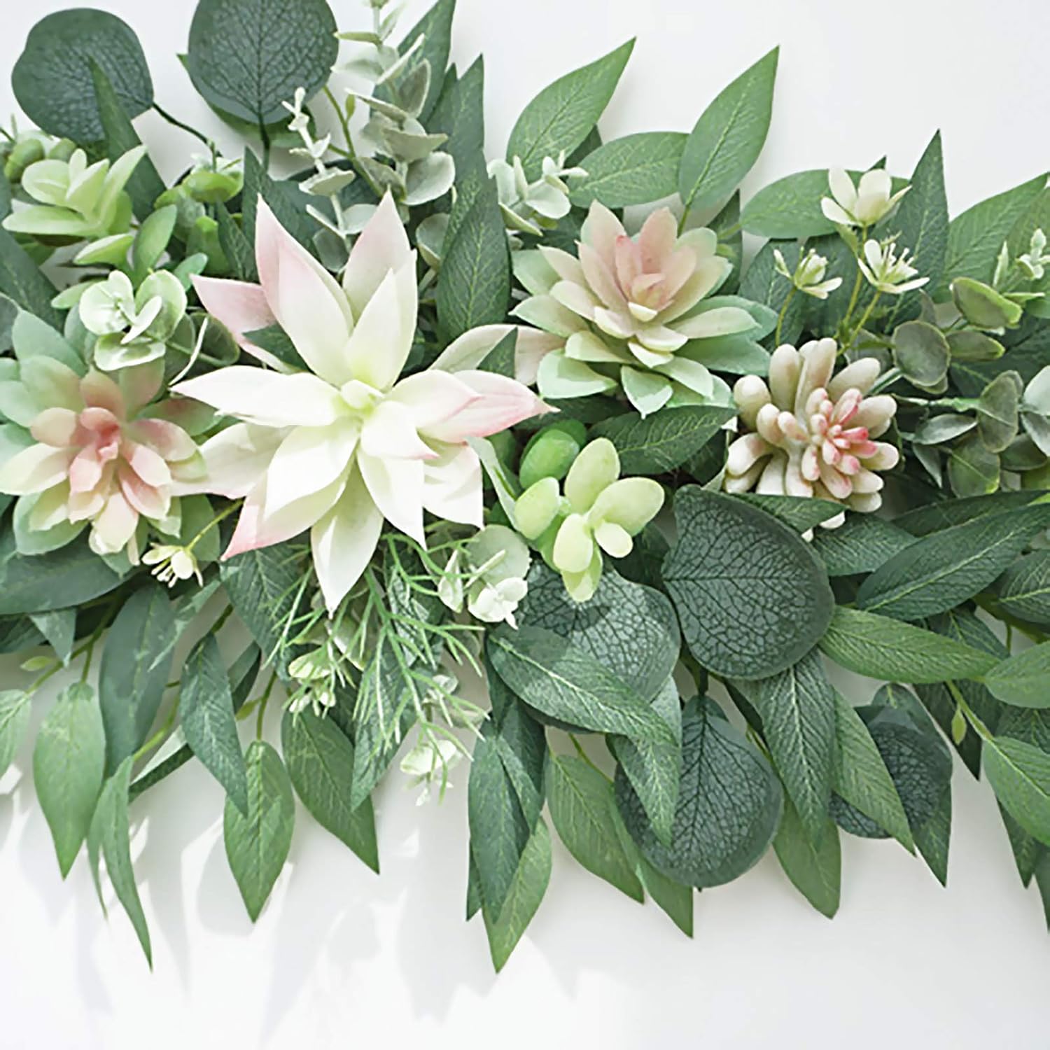 276inch Artificial Eucalyptus Swag with Faux Succulents