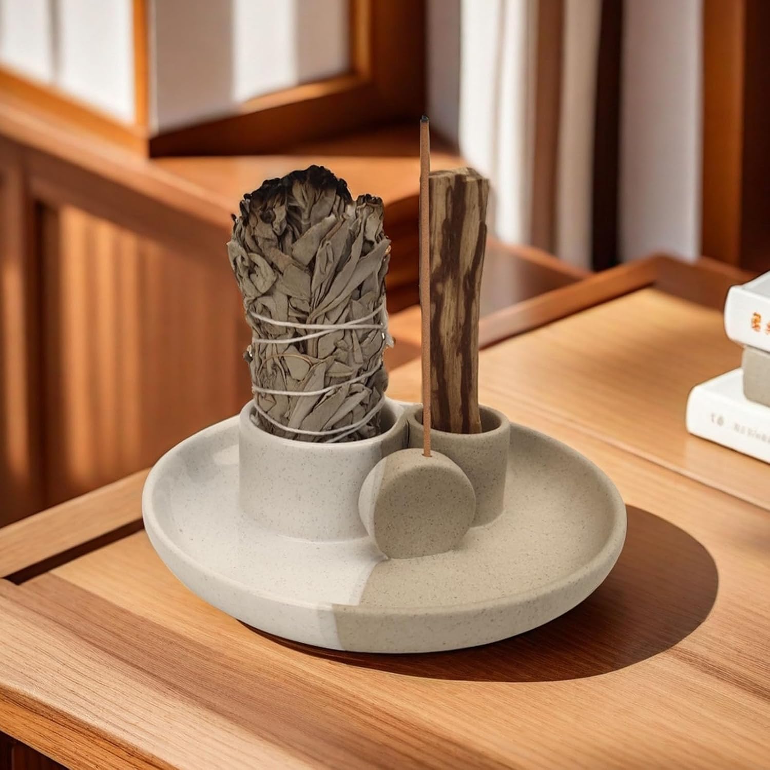 4 In 1 Incense Holder Ceramic for Yoga and Meditation