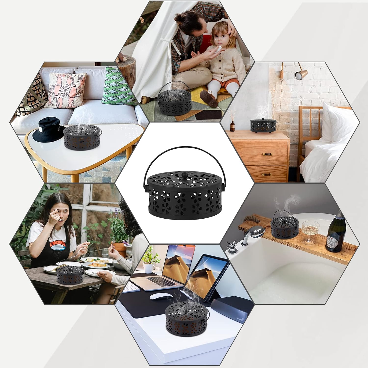 Portable Mosquito Coil Holder with Handle 2Pack