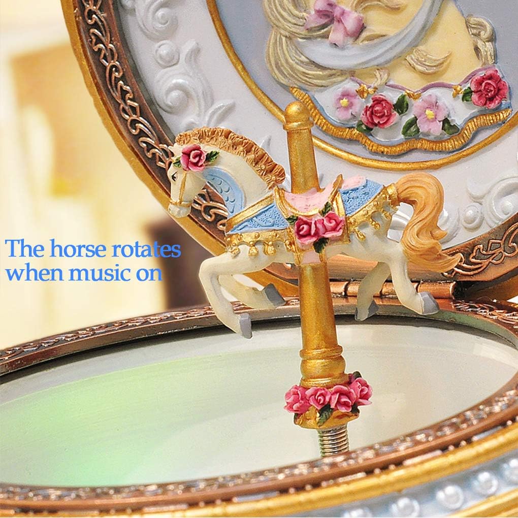 Classical Carousel Horse Music Box with LED Lights