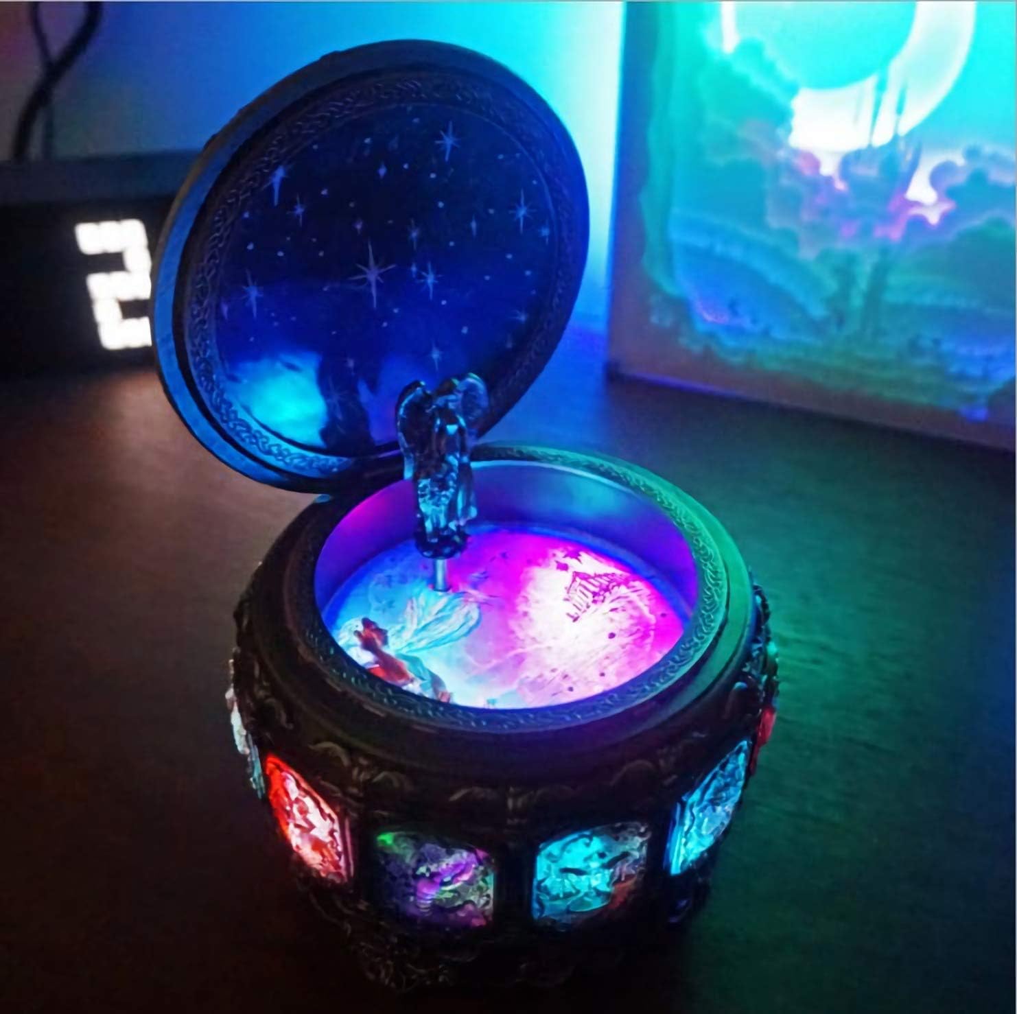 Vintage Music Box with Constellation Design