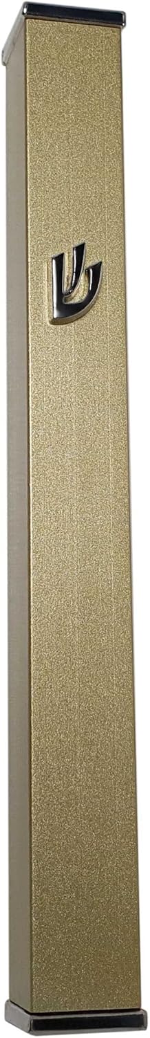Elegant Modern Door Mezuzah Case Taupe Self Stick