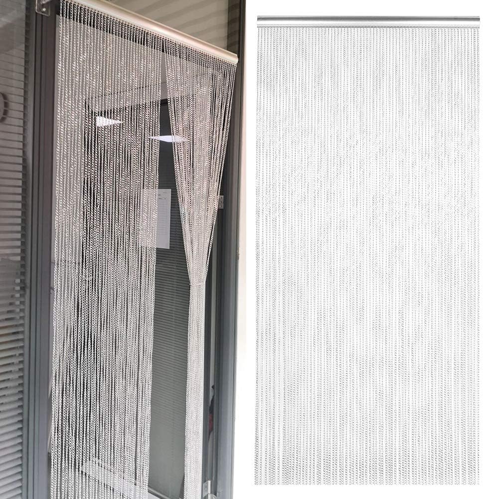 Doorway String Curtain with Silver Aluminum Chain