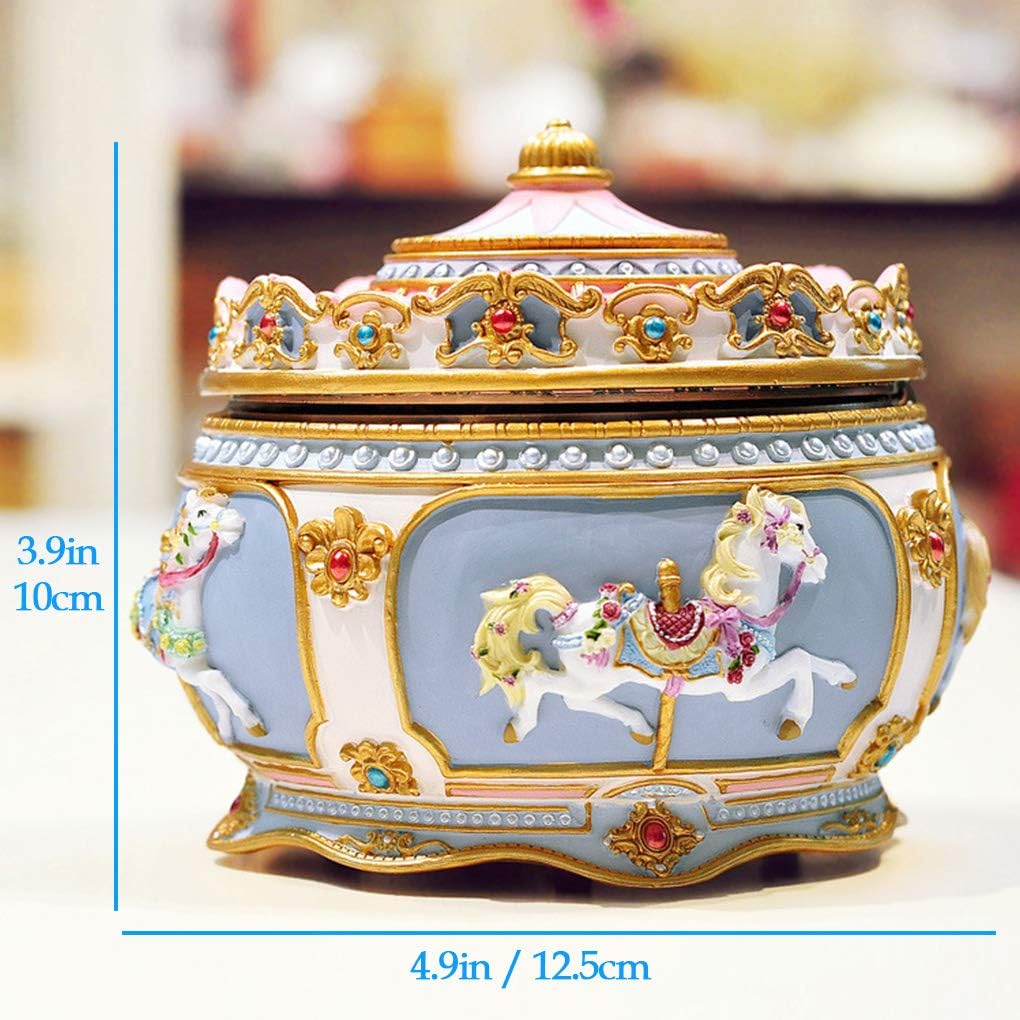 Classical Carousel Horse Music Box with LED Lights