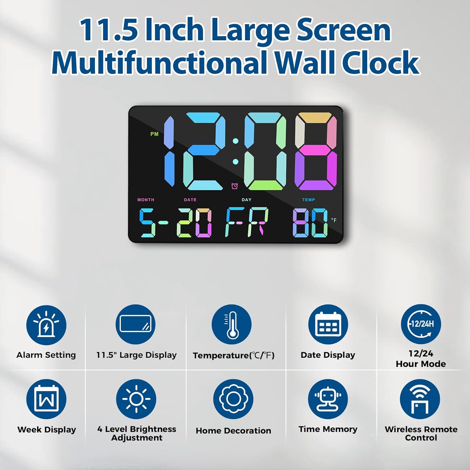 SZELAM Digital Wall Clock with Remote Control