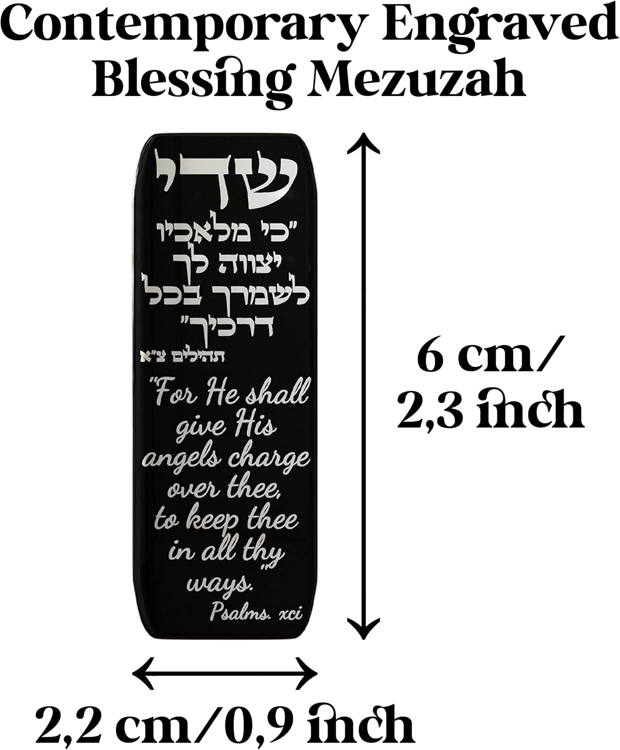 Car Mezuzah with Travelers Prayer and Engraved Blessing