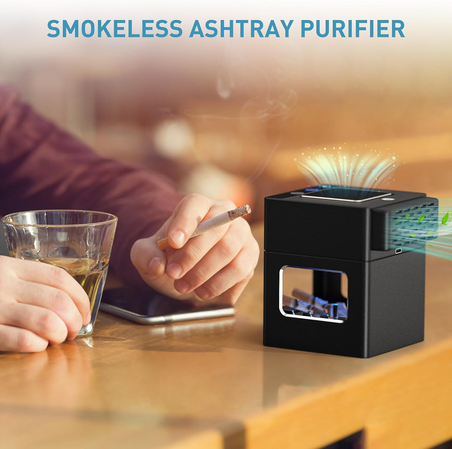 VANSU Intelligent HEPA Smokeless Ashtray with Lighter