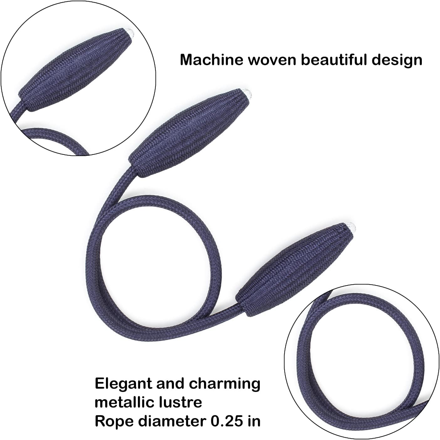 2 Pc DIY Twist Curtain Tieback Clips Blue