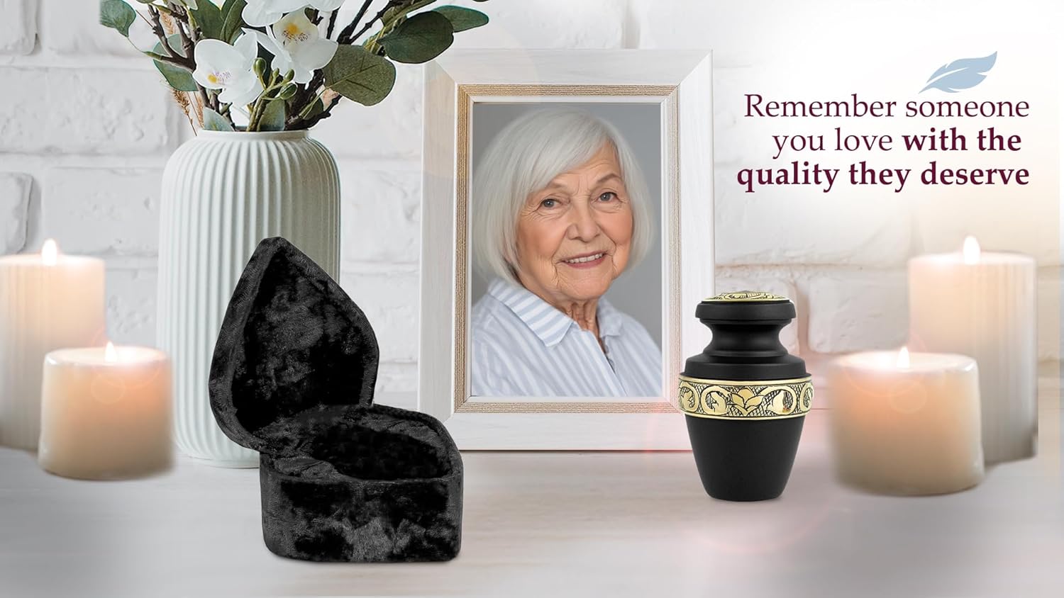 Trupoint Memorials Small Urns Set of 4 Grecian Black Gold