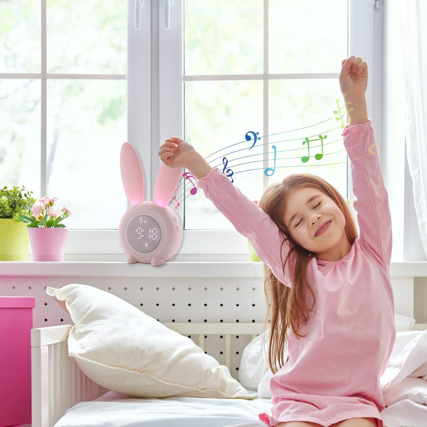 KDtech Kids Alarm Clock with Night Light and 6 Ringtones