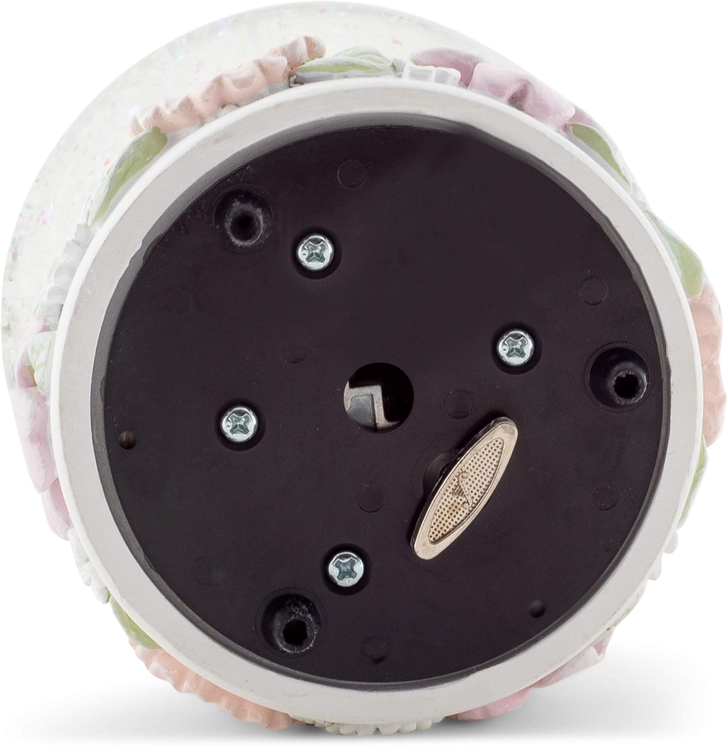 Pastel Chickadee Flowers Musical Snow Globe