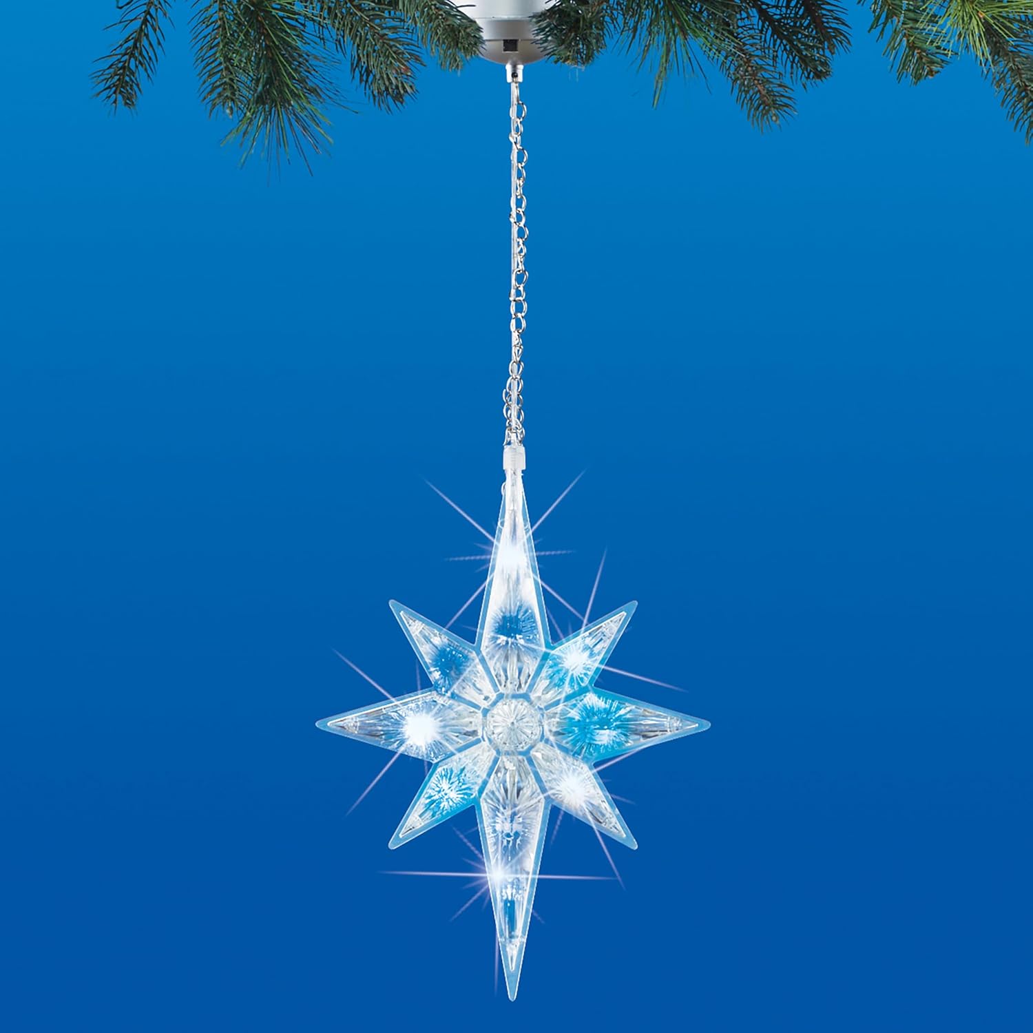 Collections Etc 8-Point Star Solar Lighted Mobile Dangler