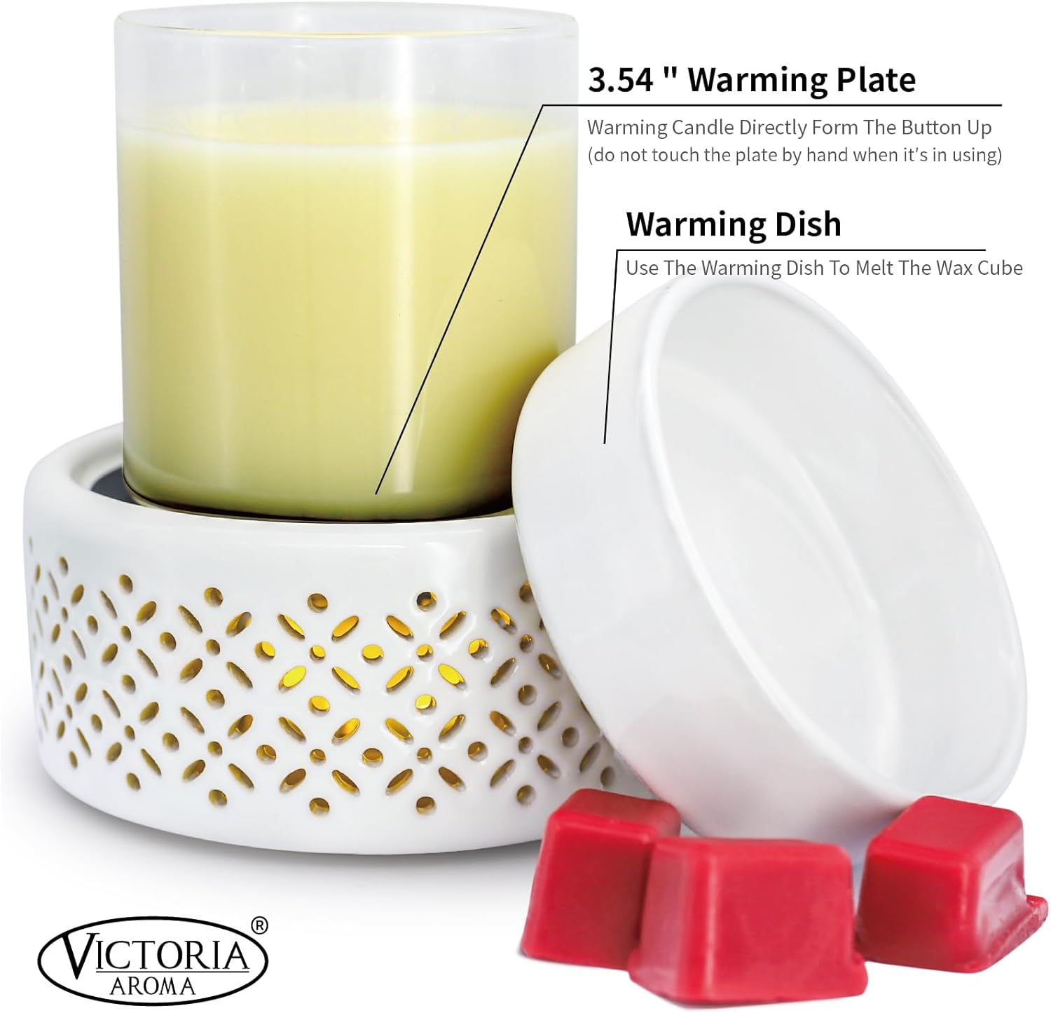 Victoria Aroma Ceramic Wax Melt Warmer LED Night Light