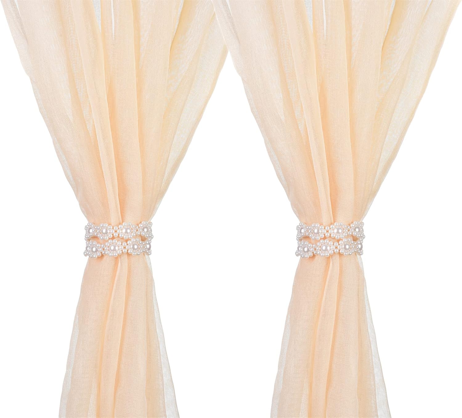 SUQ I OME Pearl Beaded Magnetic Curtain Holdbacks