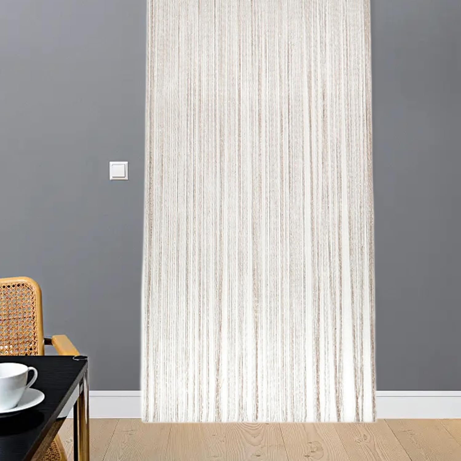 Champagne Gold String Curtains 39x79 Inch
