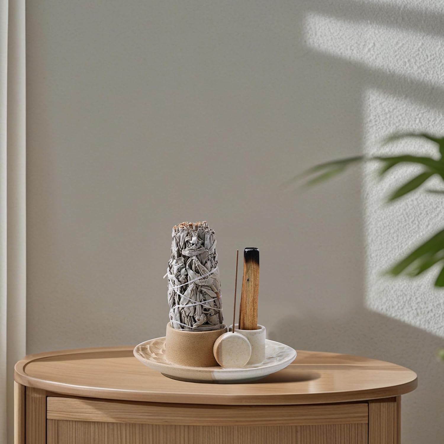 4 In 1 Incense Holder Ceramic Ash Catcher for Yoga and Meditation