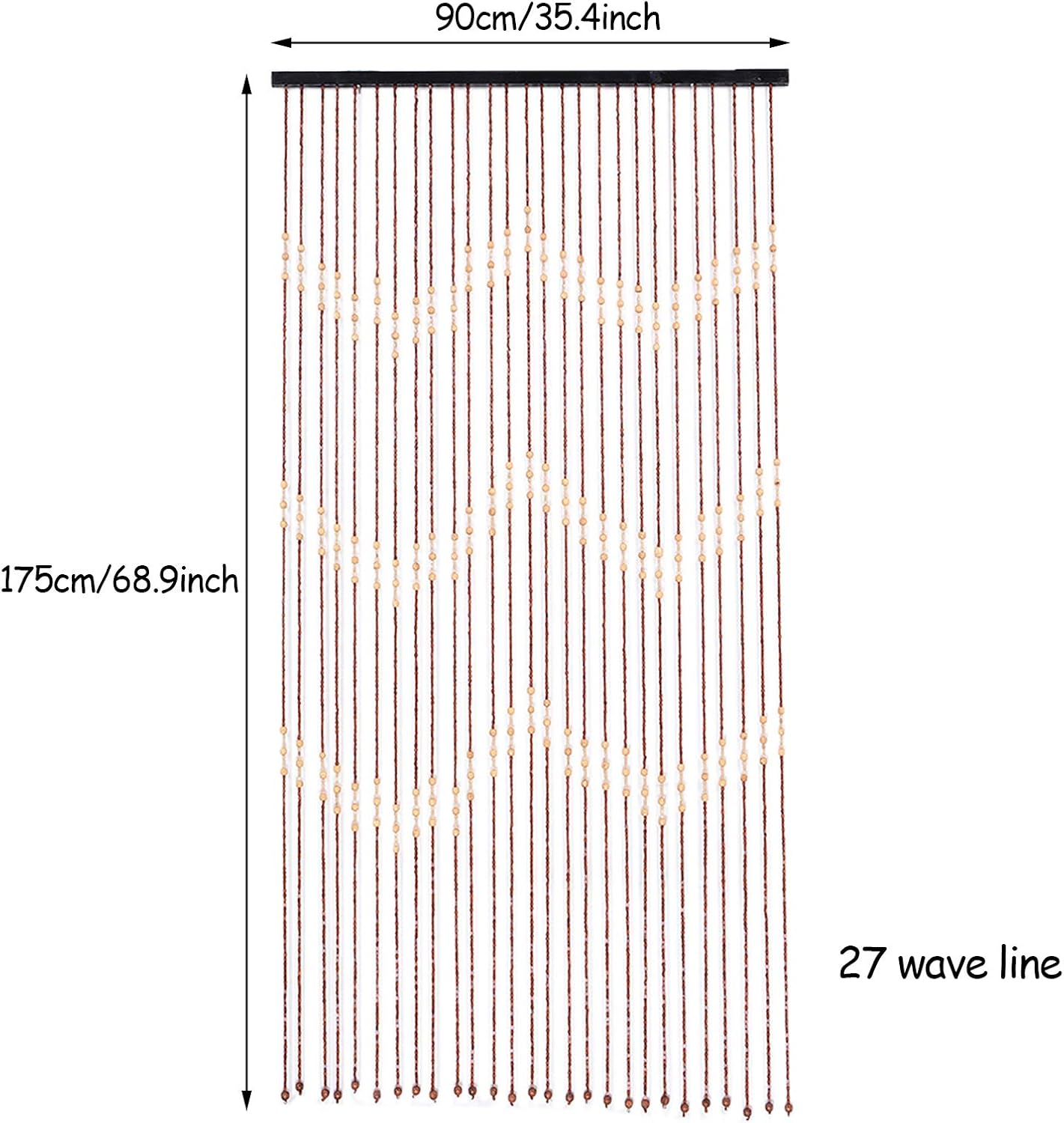 Wood Beaded Curtain for Doorway and Window Decor