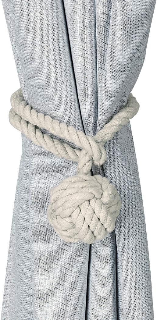 Home Queen Curtain Tiebacks Nautical Style 2 Pairs Beige