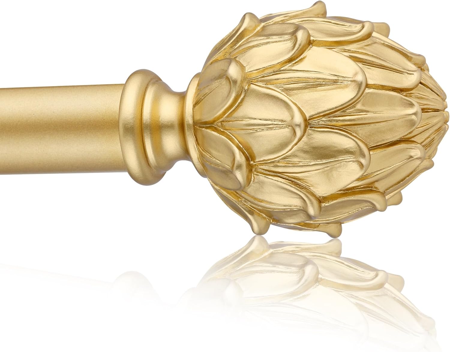 Adjustable Curtain Rods for Windows 28-48 Inches Gold Finials