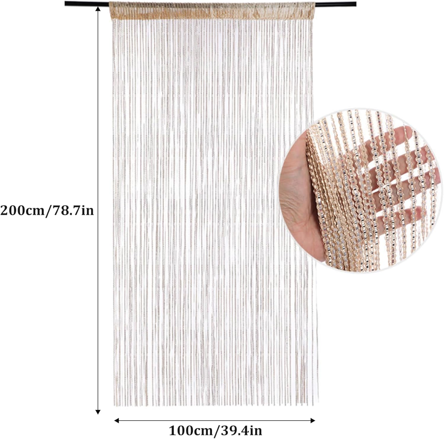 Wedhapy Door Fly Screen Curtain with Tassels 3937x7874 Inch