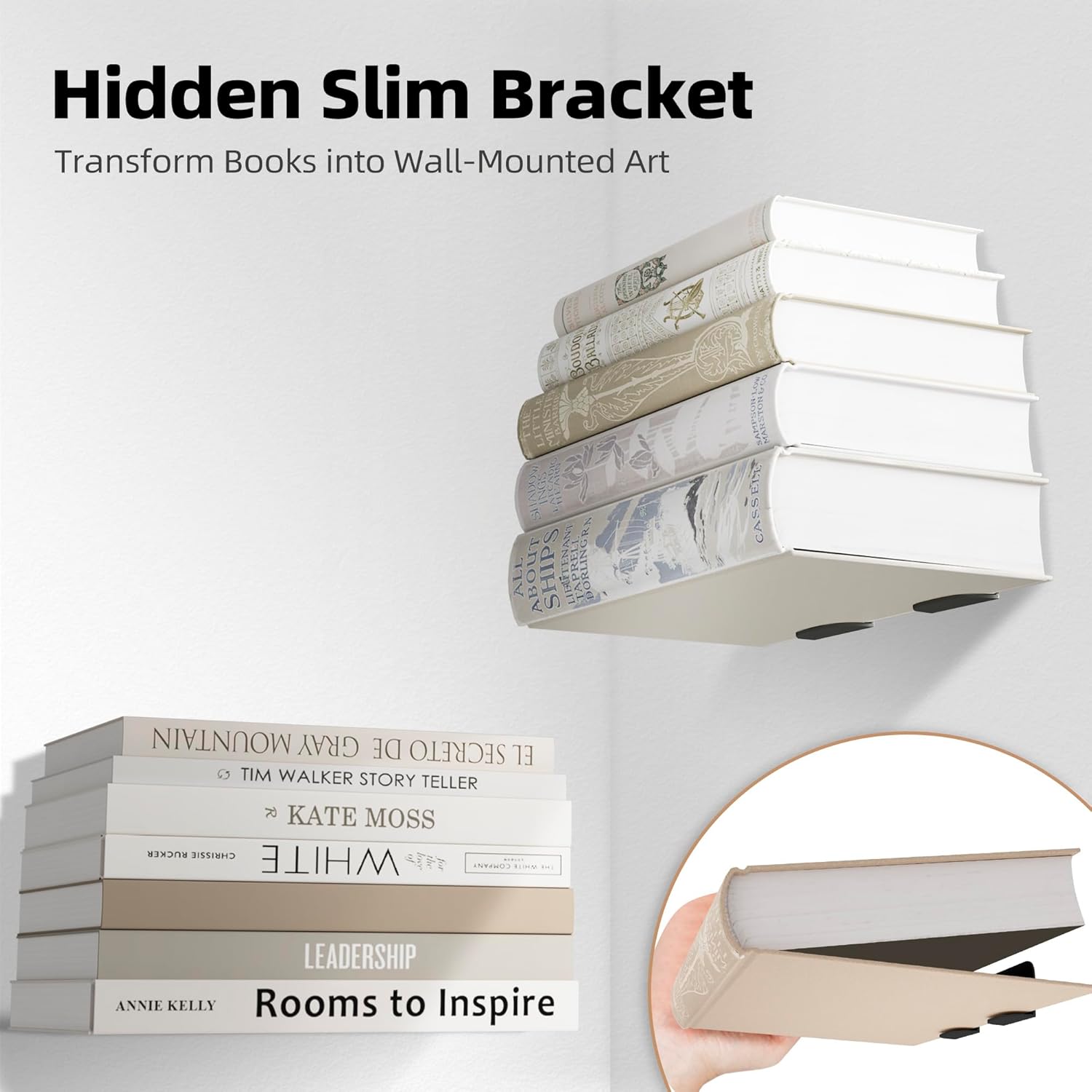 Storage Maniac Floating Book Shelves 4 Pack Black
