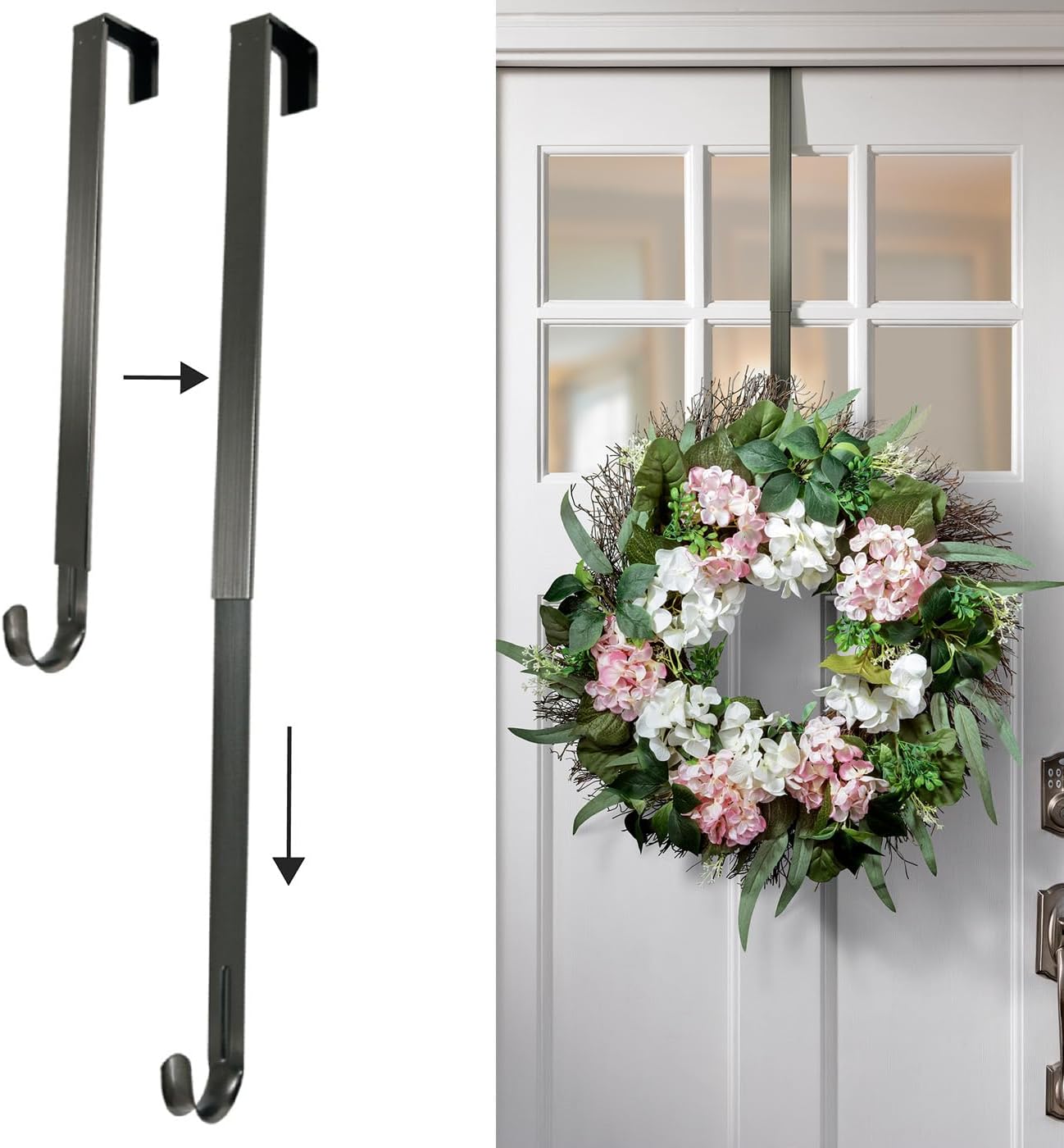 Haute Decor Adjustable Wreath Hanger - 20 Lb Capacity 1