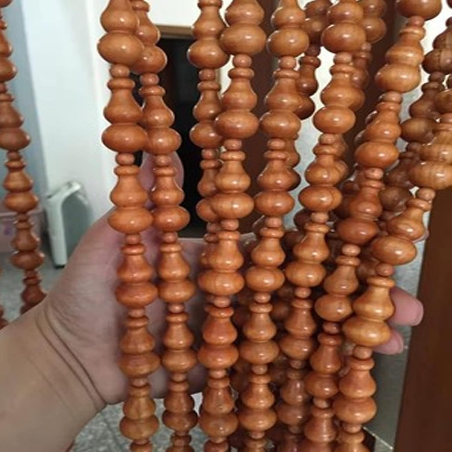 KDDEON Handmade Wood Bead Curtain with 29 Strands