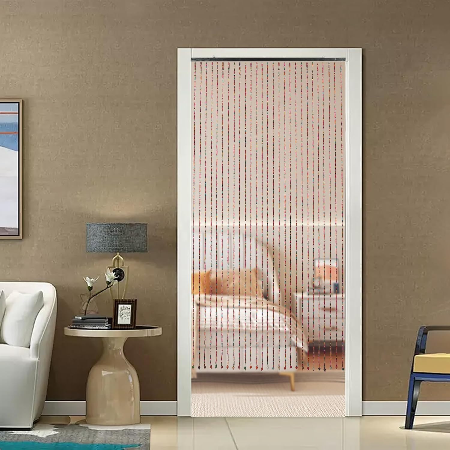Wood Beaded Curtain for Doorway Room Divider 3543L x 689H
