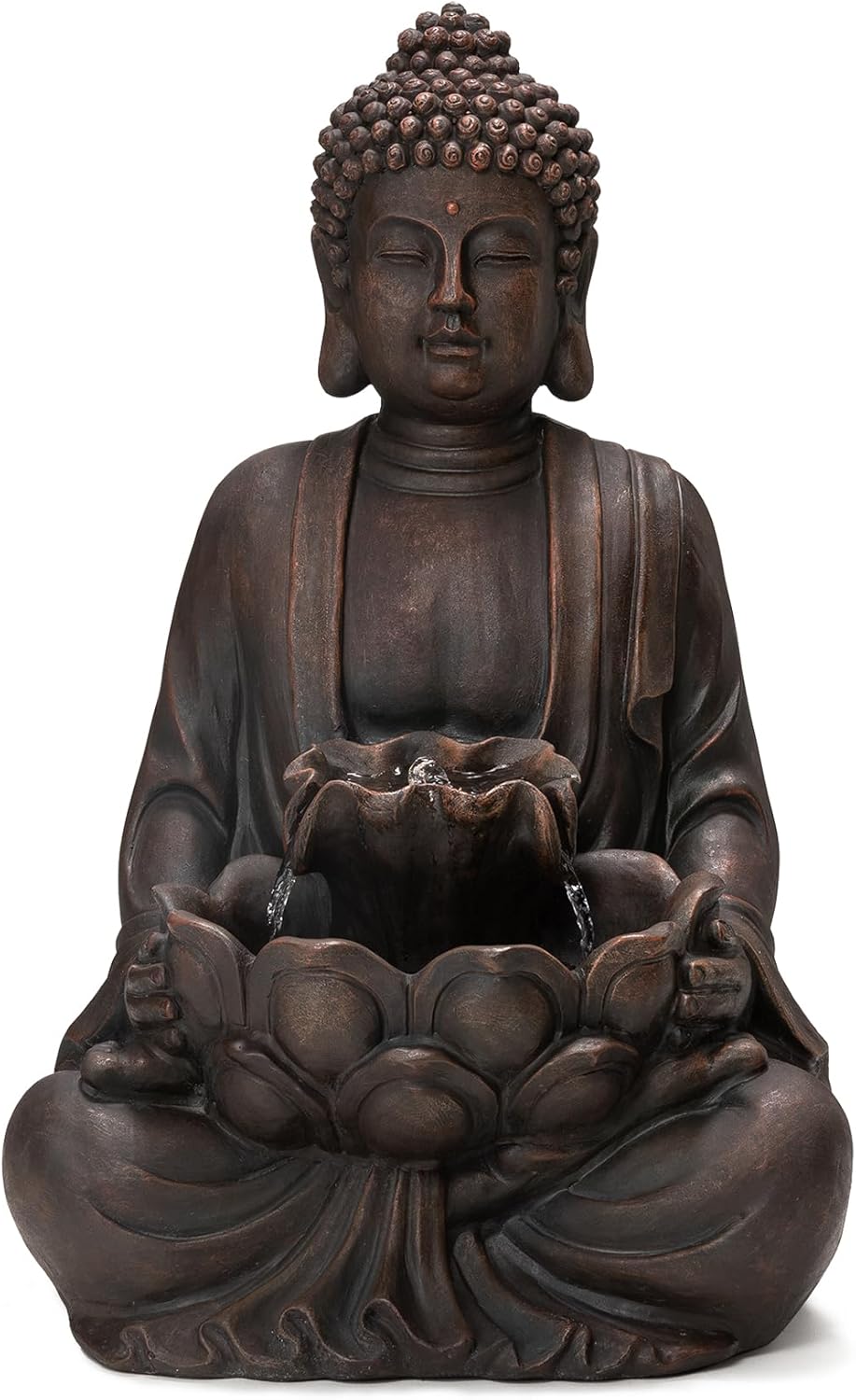 Glitzhome Zen Buddha Fountain with LED Lights