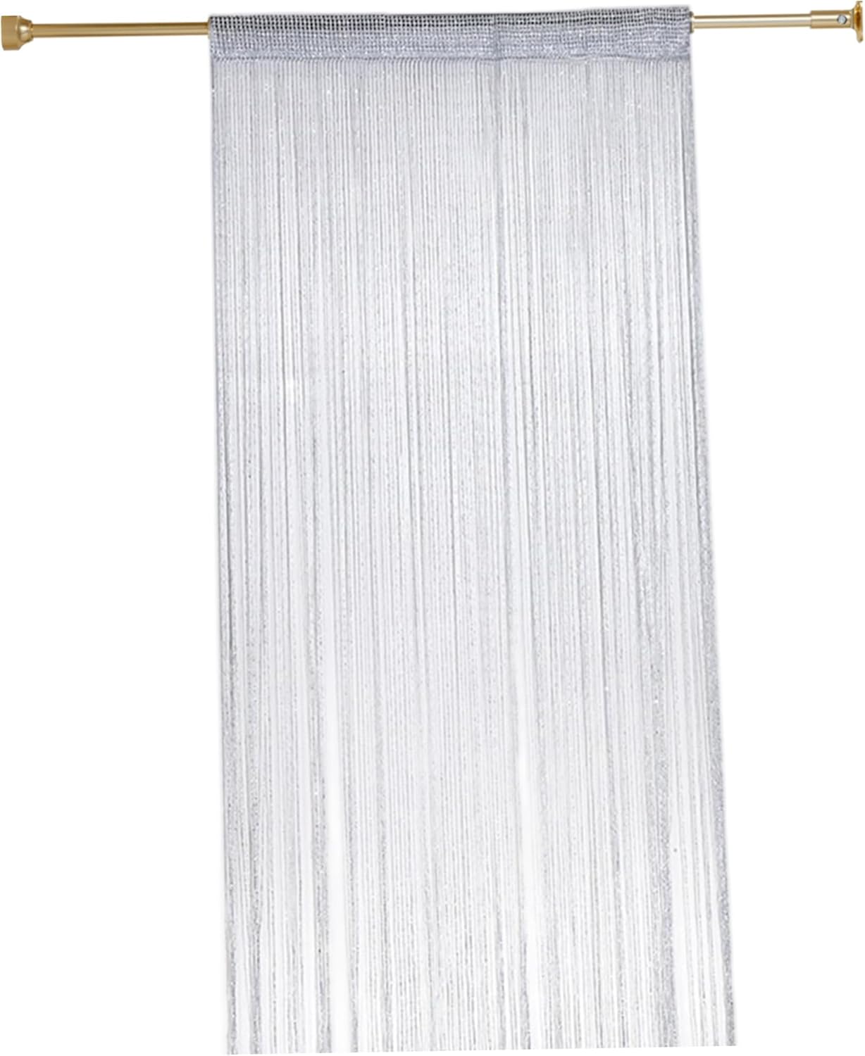 Kalastussaari Shiny String Curtains 39x79 Inch Doorway Drapes