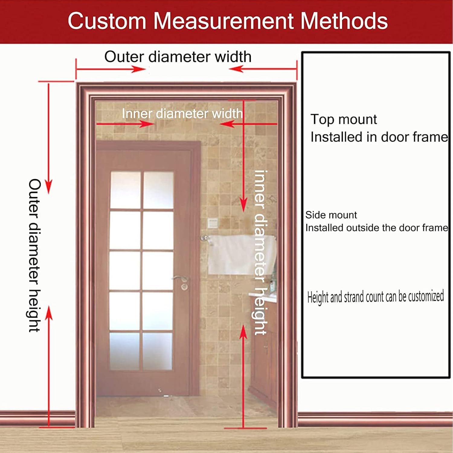 Bamboo Beaded Door Curtain for Entryway and Room Divider