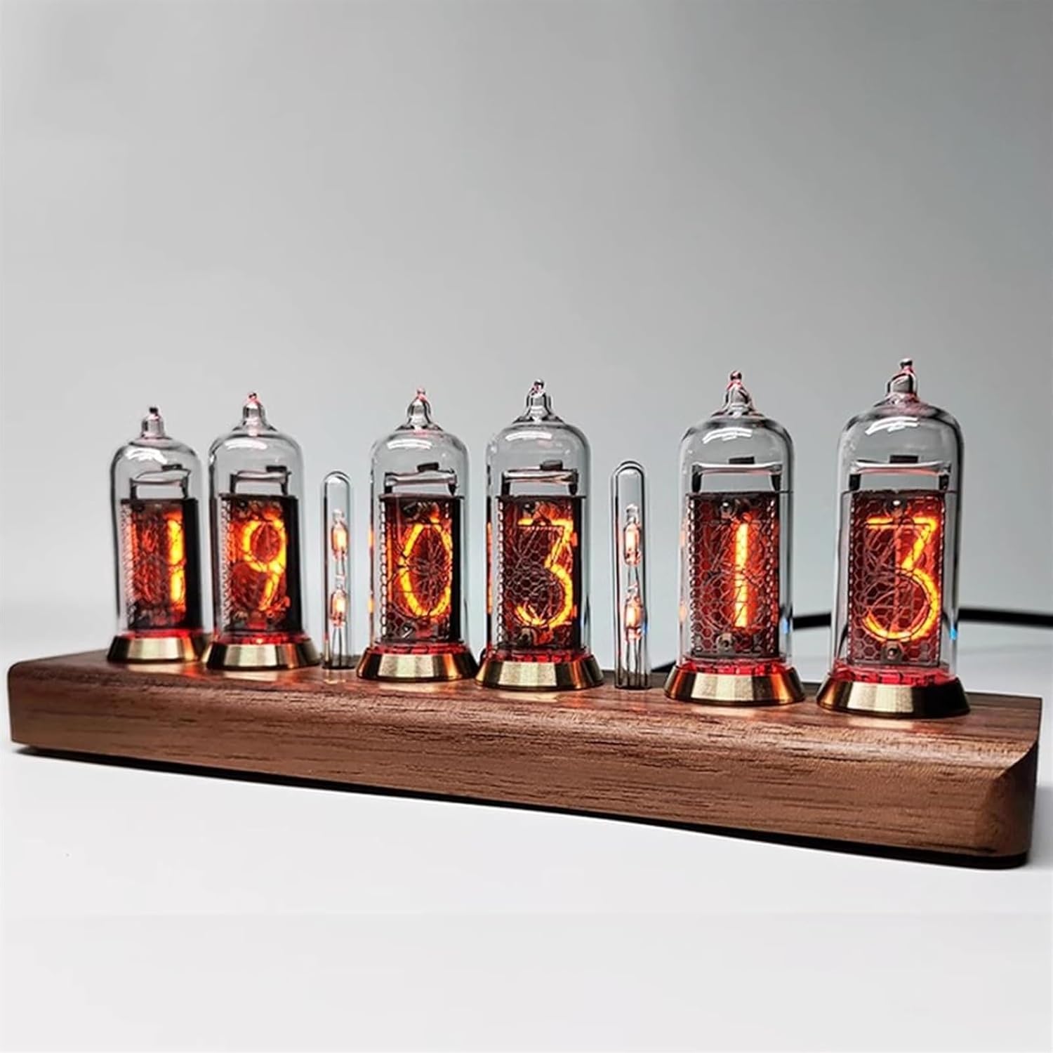 Glow Digital Tube Clock with Adjustable Brightness and Touch Control