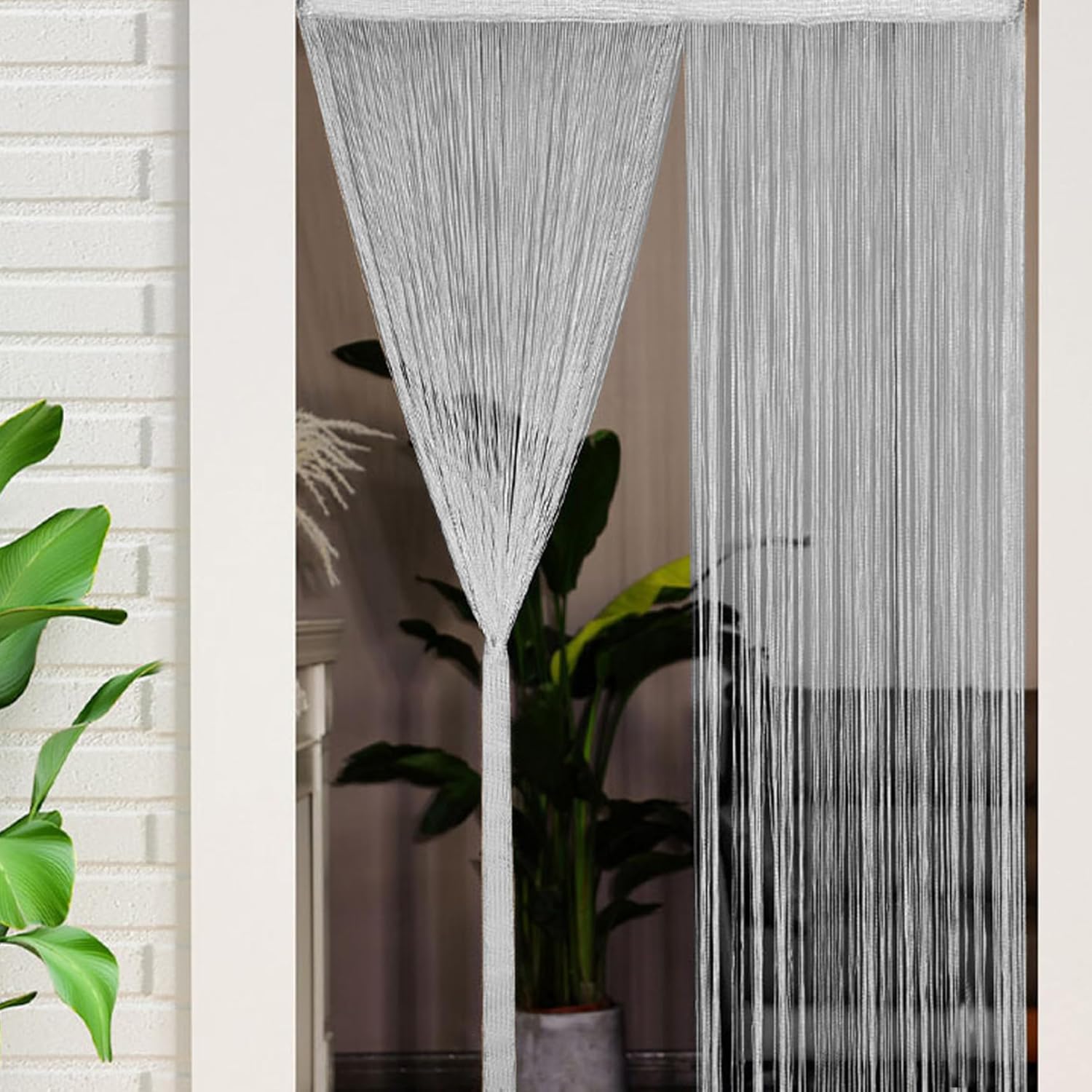 Elegant Tassel Beaded Door Curtain Fly Screen 79x39 Inch