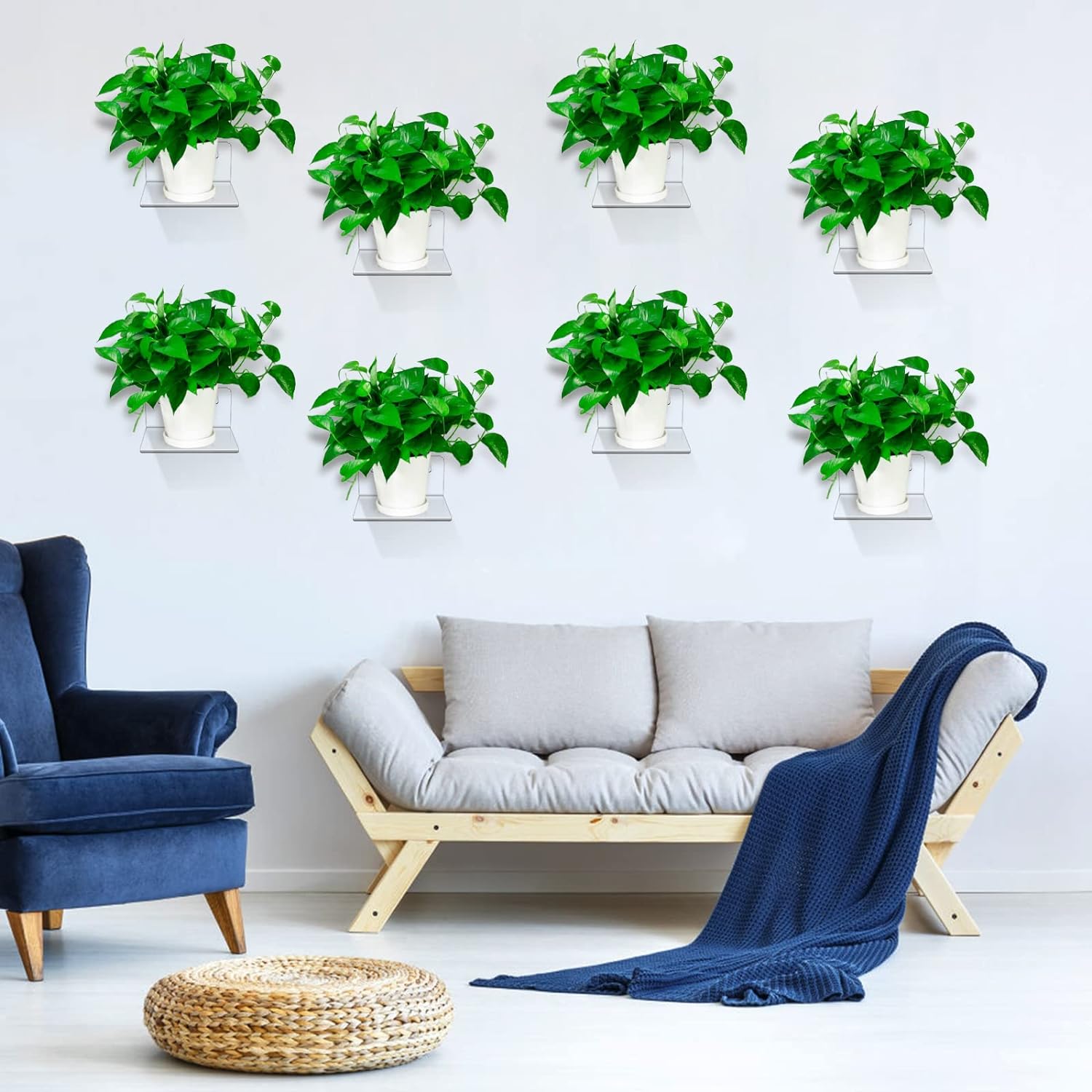 Trailwalk Acrylic Mini Floating Wall Shelf 8 Pack