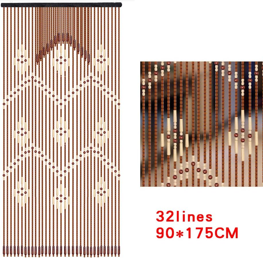 Wooden Beaded Curtain 90x175cm Door Divider